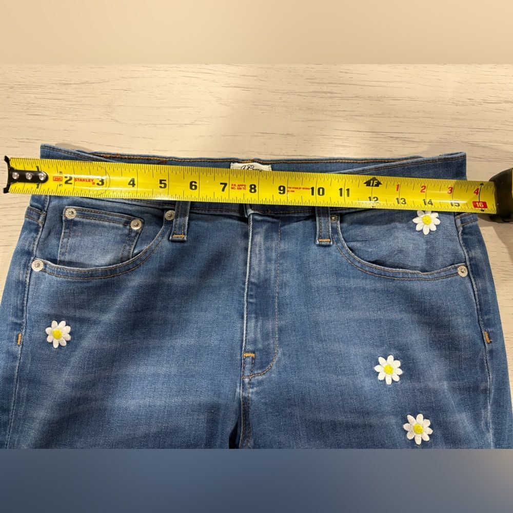 J. Crew Denim Boyfriend Jeans with Floral Embroidered Accents - Picture 3 of 15